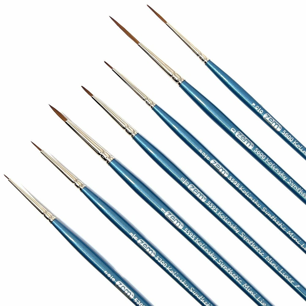 AS-209 Kolinsky Synthetic Mini Detail Brush Set 7 pcs | Watercolor