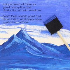 360 Pack – 3″ Foam Sponge Paint Brush Set Wood Handle Craft Touch Up Stain