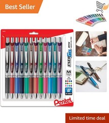 Gel Pens Assorted Ink 12 Pack Retractable Smooth Writing Office Supplies
