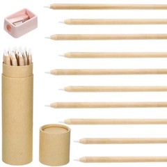 Tenare 10 Pieces Wooden White Chalk Pencils With Sharpener