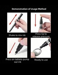 1pc Silver Marker DIY Paint Mirror Chrome Water UV Resistant Craftwork Pen 2mm