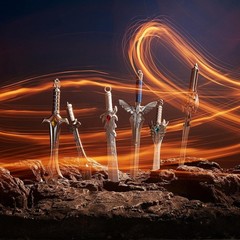 Zonon 12 Pack Ancient Sword Pens Set Fun Novelty 12 Count (Pack of 1), Silver