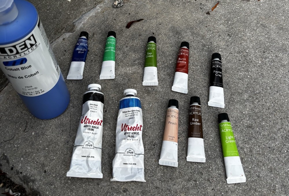 Half A 16 Oz Fluid Acrylics by GOLDEN, Cobalt Blue, Alrecht 2 Oz 8 Mini Paints