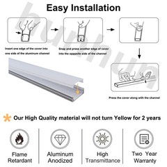 hunhun 10-Pack 3.3ft/1Meter U Shape LED Aluminum Channel System with Milky Cover