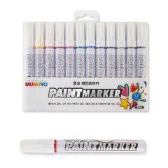 Mungyo Paint Marker 1-12 Colors Waterproof Permanent Pen Set for Glass Metal Etc