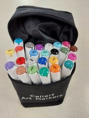 Caliart Dual Tip Alcohol Markers 24 Count In Carrying Case
