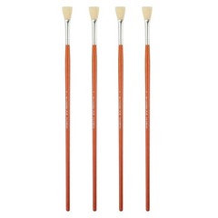 4 Pcs Paint Brushes Bulk, Fan-shaped Tip Painting Brush, (1 Inches, Red)