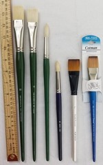 Mixed Lot Of Art Paint Brushes Various Sizes & Bristles Oil, Acrylic, Watercolor