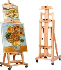 Painters H-Frame Wooden Easel Adjustable Artist Floor Easel Stand Up to 87in