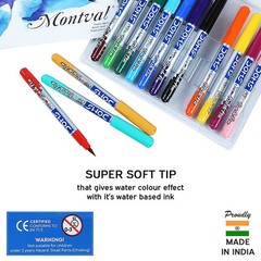 DOMS Brush Pen Set 14 Multicolor Shades Rich Vibrant Bright Colors