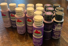 Assortment of Purple Acrylic Paint 1 oz Bottles 16 Total