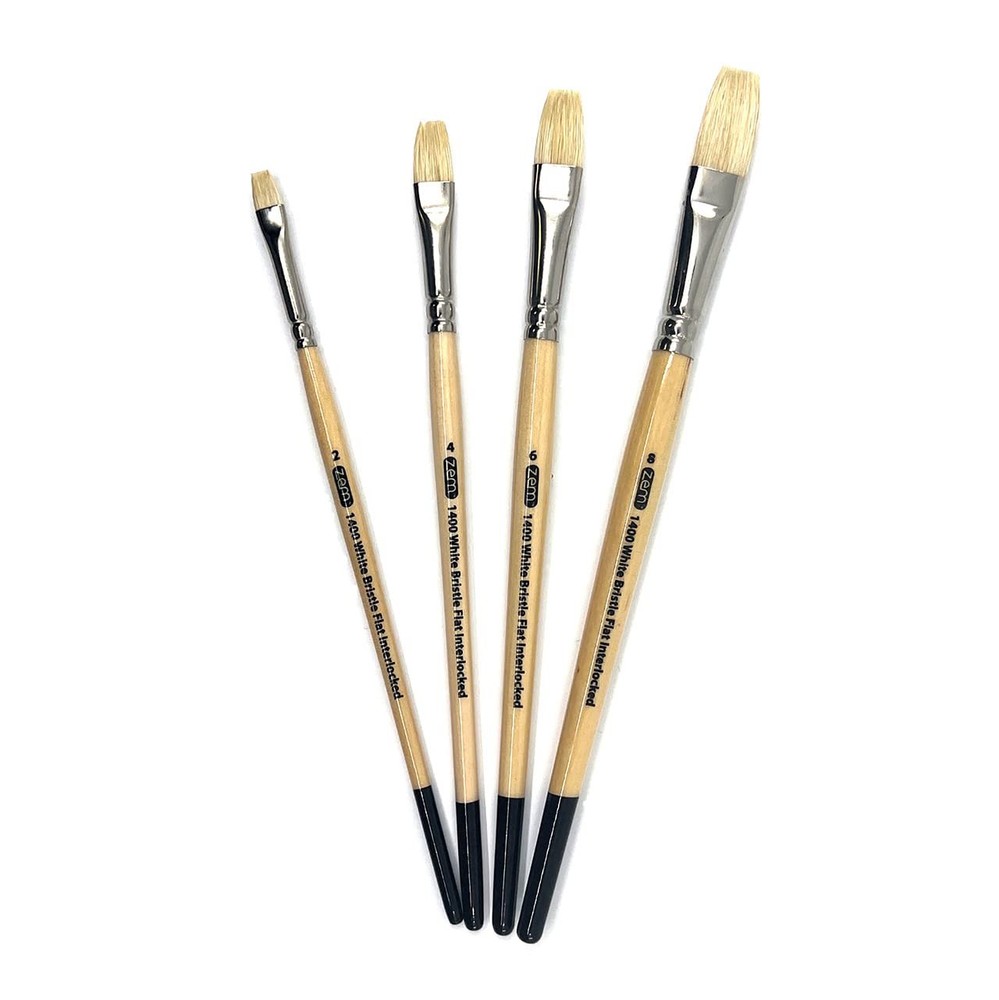 ZEM Brush Interlocked White Hog Bristle Grill V.138, Natural + Black