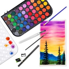 Watercolor Paint Set, 48 Colors of Easy Blending Washable Complete Coloring Kit