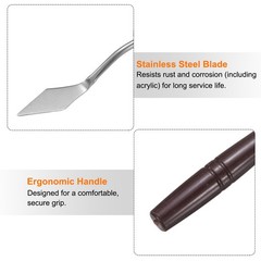 8pcs Painting Palette Knife 6.3″ Pointed Stainless Steel Blade, Red