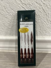 Faber Castell India ink Pitt Artist Pen dark sepia box of 4 (S, F, M, B) 167101
