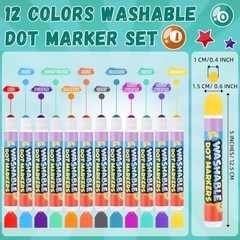 48 Pack Dot Markers Bulk, Washable Dot Markers for Toddlers Art, Children Pai…