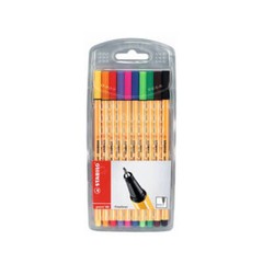 Stabilo Fibre Pen 0.4mm Tip Point Hexagonal Striped Design Water Based Ink