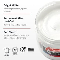 Fabric Screen Printing Ink, 8-Ounce for T-Shirt and Silkscreen White