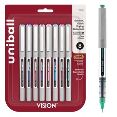 uniball™ Vision Rollerball Pens, Fine Point 1 Count (Pack of 8), Assorted