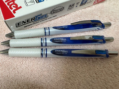 4 Pentel EnerGel Pearl Gel Pens Blue Ink BLN77PW-C New loose 0.7MM NEEDLE TIP