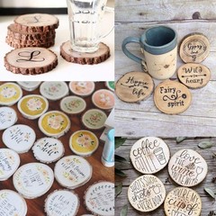William Craft Unfinished Natural Wood Slices with Bark – 30 Pcs 3.5-4 inch Cr…