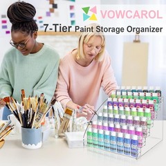 lear Acrylic Paint Organizer: 7-Tier Miniature Paint Holder