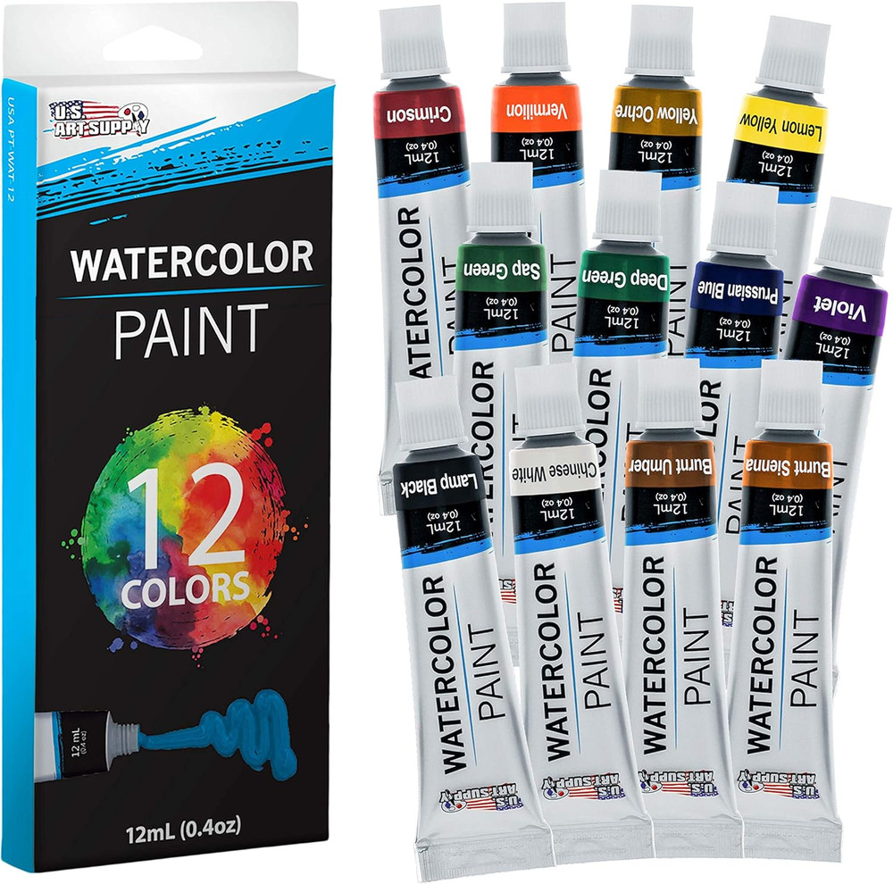 12-Color Water Colors Paint Set, 12ml Professional Watercolor Tubes, Vibrant …