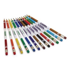 Crayola Erasable Color Pencil Set, 3.3 mm, 2B, Assorted Lead Colors, Dozen
