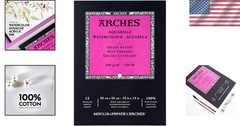 Acid-Free Hot Press Watercolor Paper – 12 Sheets