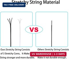 Stretchy String for Bracelets, 2 Rolls 0.8mm,1 mm,1.5mm,330 Feet Sturdy Elastic