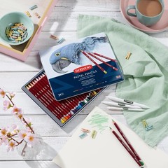 Derwent Pastel Pencils, 4mm Core, Metal Tin, 24 Count (32992)