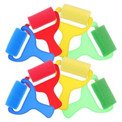 8Pcs Versatile Sponge Paint Brushes with Ergonomic Grip for Smooth Painting