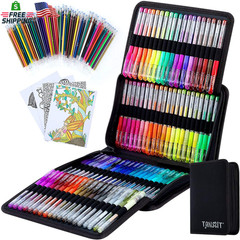 TANMIT Glitter Gel Pens, 160 Pack Glitter Pen with Case for Adults Coloring Book