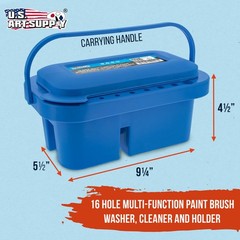 16 Hole Artist Paint Brush Washer Cleaner Holder, Clean Dry 18 Art Palette Wells