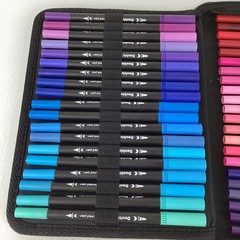 Dual Tip Marker Pen Set Calligraphy Adult Coloring Double Head Colored Pens 120+
