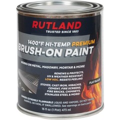 High Temp Brush-On Paint 1400F Flat Black 16oz Metal Masonry Outdoor