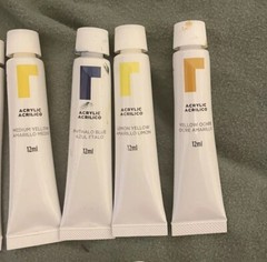 Acrylic Paint Tube Lot (13) 12ml Some New Some Used None Empty Various Colors