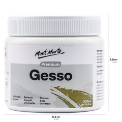 16.9oz 500ml Premium Gesso Universal Primer for Acrylic Oil Paint Pastels