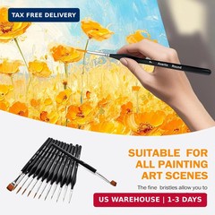 15 Pcs Miniature Brush Dry Brushes, Detail Paint Brushes for Acrylic Oil Waterco