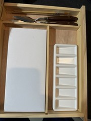 LUCYCAZ Tabletop Art Easel Set Wooden Storage Box Painting Canvas Acrylic Paints