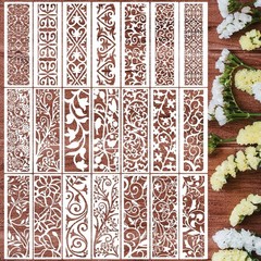 Floral Stencils for Crafts Reusable Texture Stencils Background Stencil Leaf …