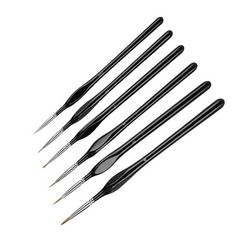 6Pcs Extra Fine Detail Watercolour Painting Acrylic Miniature Paint Brushes