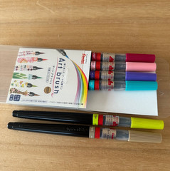 Pentel Art Brush Pen Set of 6 Colors XGFL-6ST Watercolor Calligraphy Japan