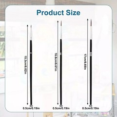 30Pcs Detail Paint Brushes, Fine Tip Paint Brush with 3 Sizes #0#00#000 Mini