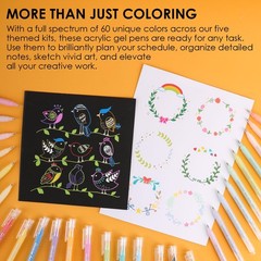 Grabie Coloring Kit, Acrylic Gel Pens Set with Book, Summer Colors