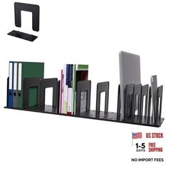 Adjustable Vertical File Sorter Sturdy Plastic Expandable 12-Parts Black
