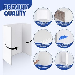 Trifold Poster Board,4 Pack 24″ x 16″ White Corrugated Poster Boards,,Perfect…