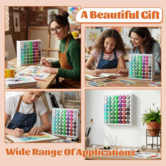 2 Pcs 49 Holes Acrylic Paint Organizer, Vertical Craft Paint Storage Organizer W