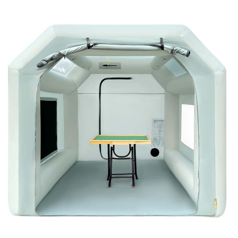OZIS 10.8×8.2×7.2Ft Inflatable Paint Booth with Blower 10.8×8.2×7.2Ft, White