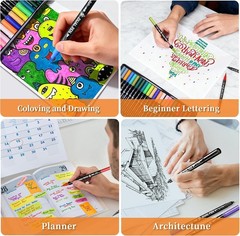 Artistic Joy Awaits: 168 Color Dual Tip Markers in Portable Case & Non-Toxic Ink